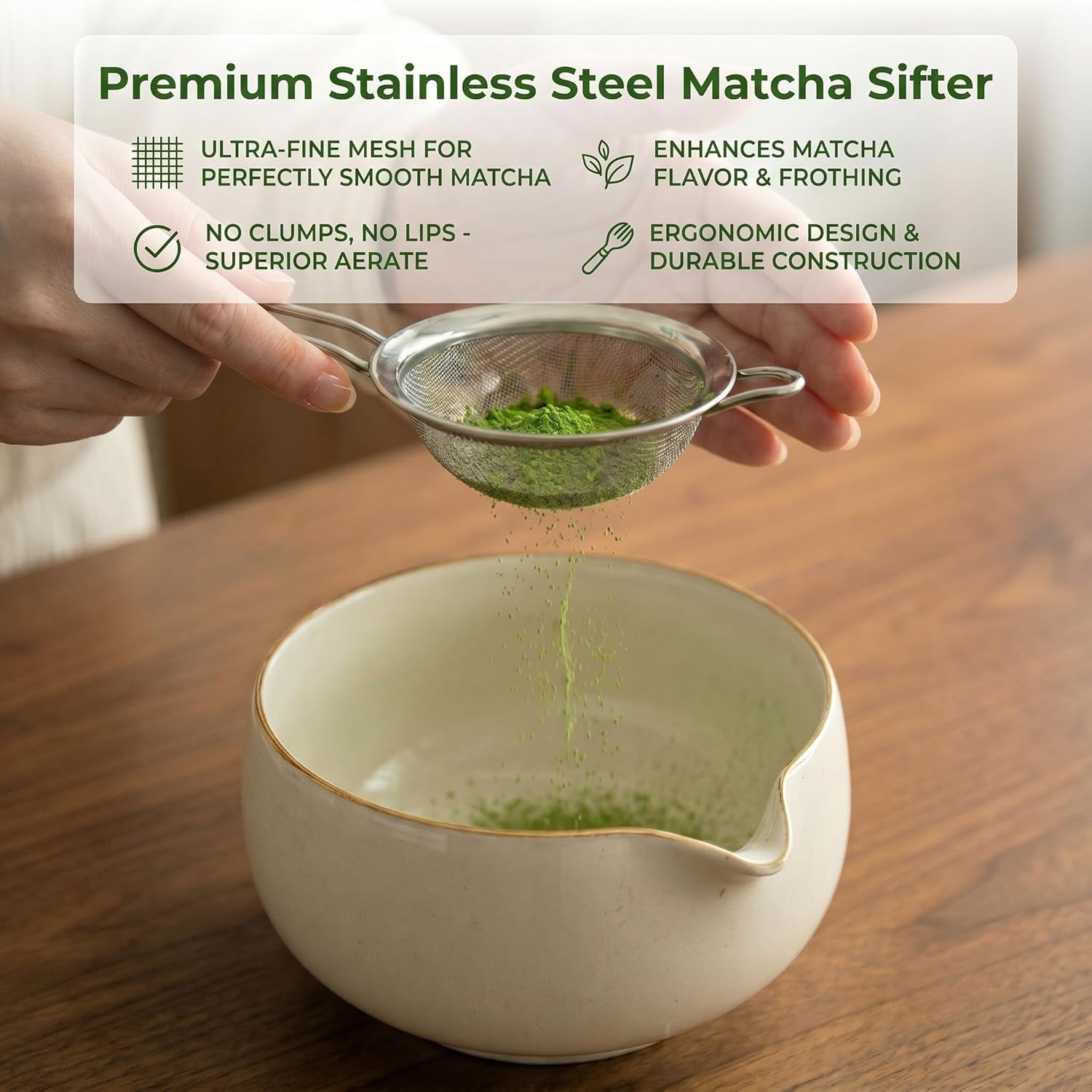 Essentials 5-Piece Matcha Set Kit, Matcha Whisk Set : Matcha Bowl, Matcha Whisk, Matcha Sifter, Matcha Whisk Holder, Matcha Scoop. Matcha Set. Matcha Kit. Matcha Kit Set. Off-White