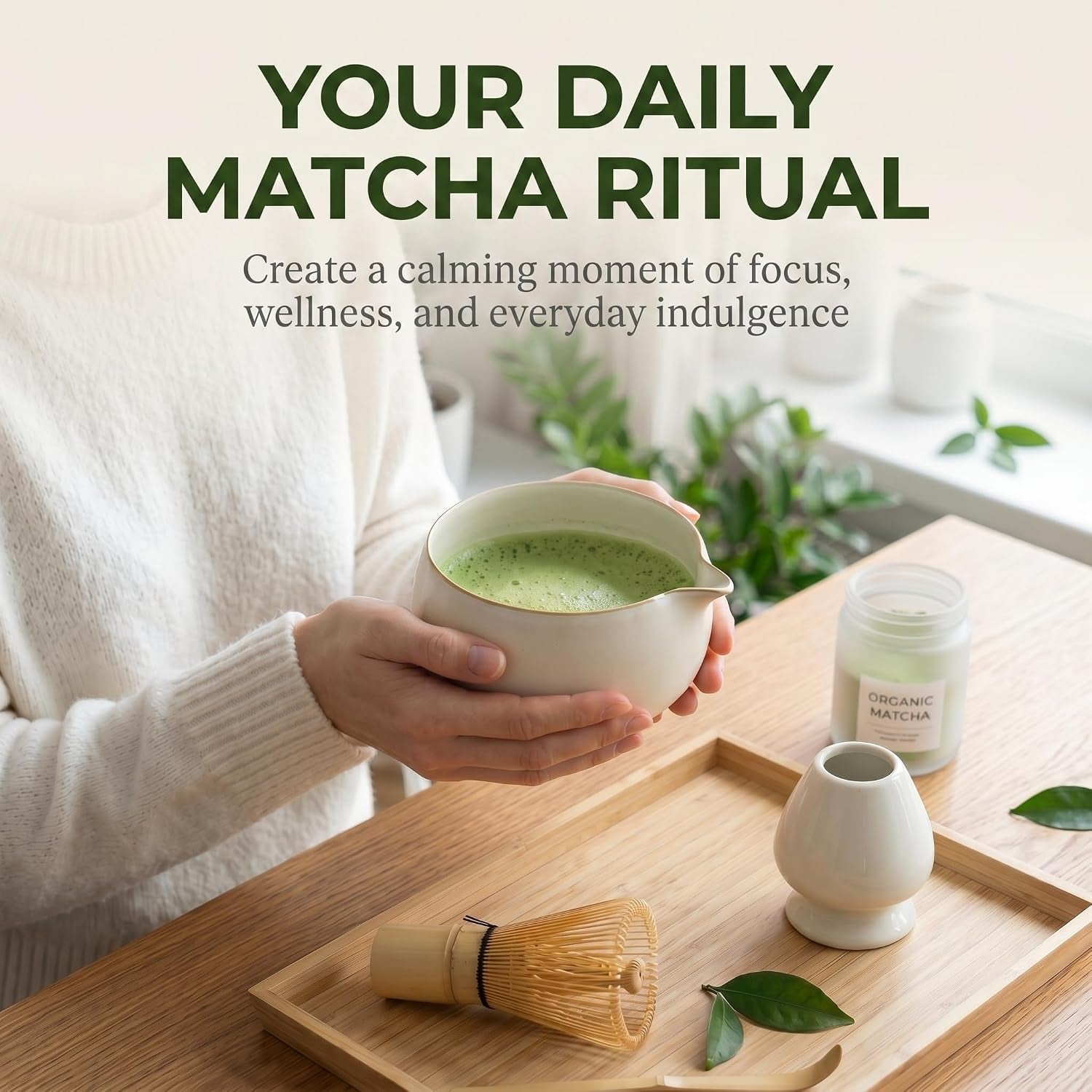 Essentials 5-Piece Matcha Set Kit, Matcha Whisk Set : Matcha Bowl, Matcha Whisk, Matcha Sifter, Matcha Whisk Holder, Matcha Scoop. Matcha Set. Matcha Kit. Matcha Kit Set. Off-White