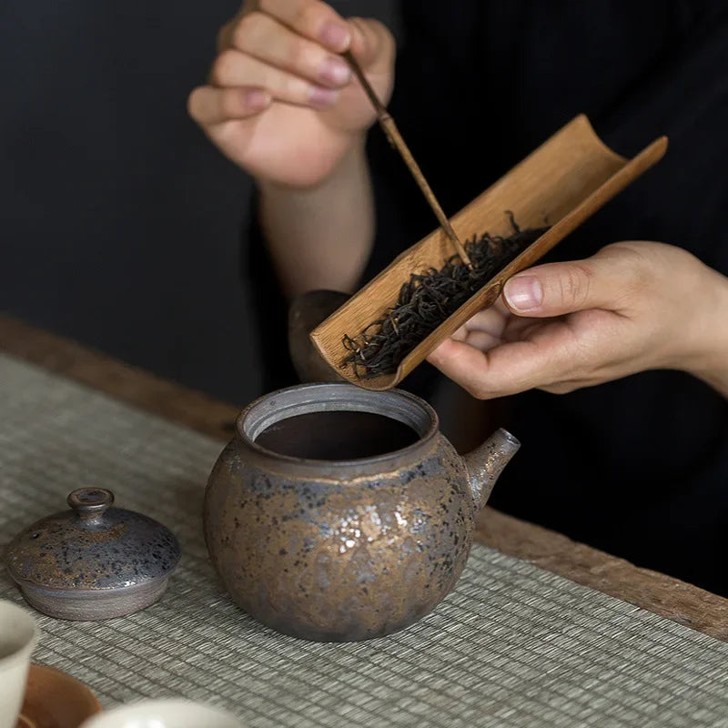 iron kyusu pourer side handle — angle 3