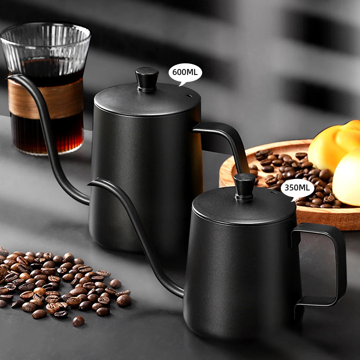 gooseneck pour-over kettle 600ml — angle 2