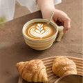 latte cup and saucer matte stoneware — angle 1