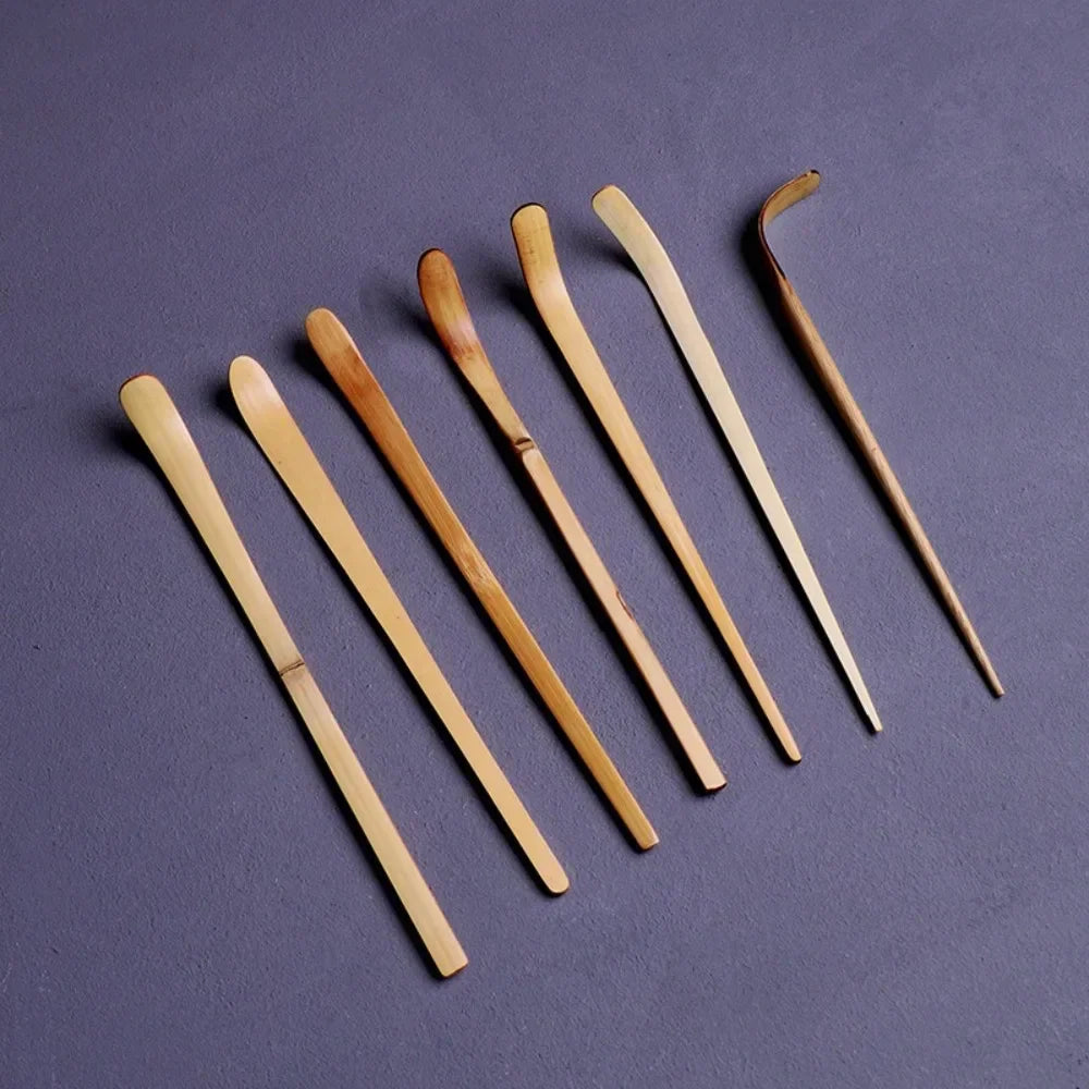 Bamboo chashaku scoop — angle 2