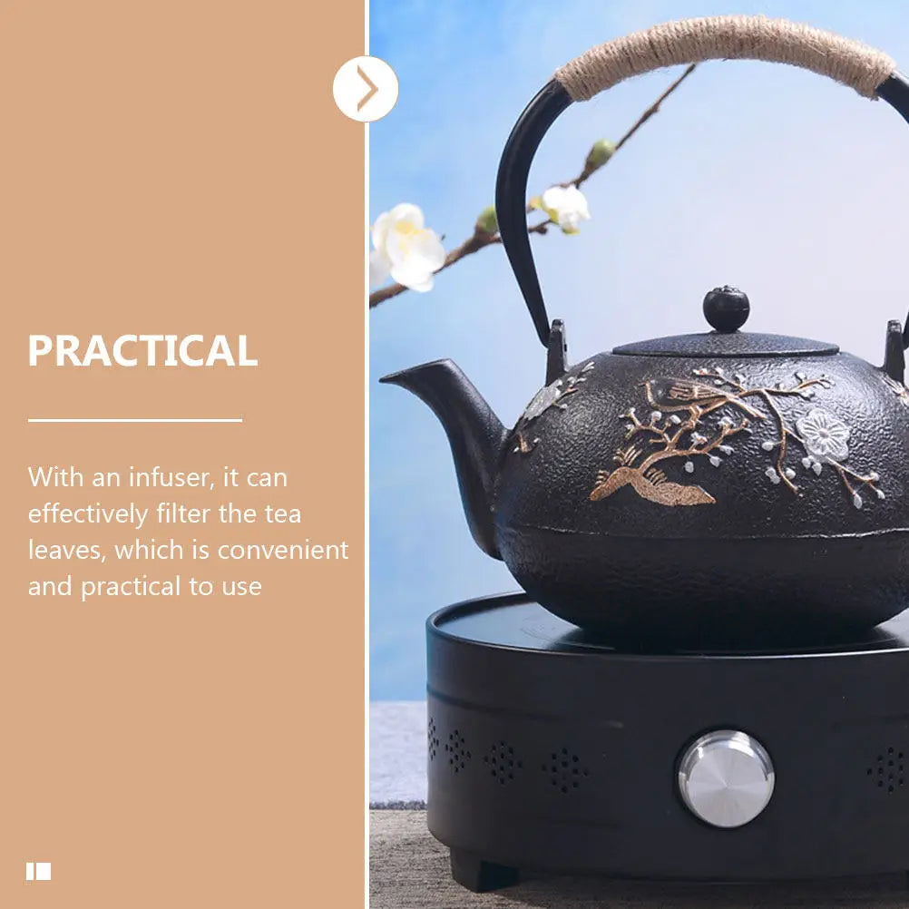 cast iron teapot tetsubin matte black 22oz — angle 2