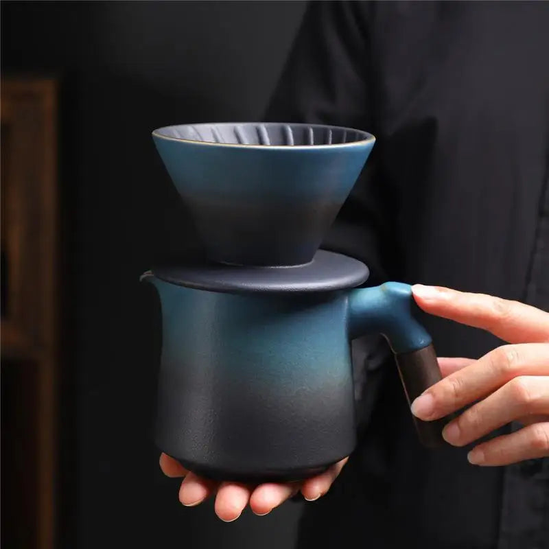 ceramic pour-over set dripper carafe 400ml — angle 2