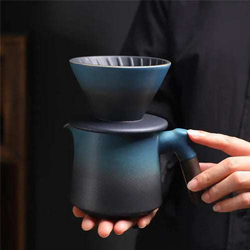 ceramic pour-over set dripper carafe 400ml — angle 2