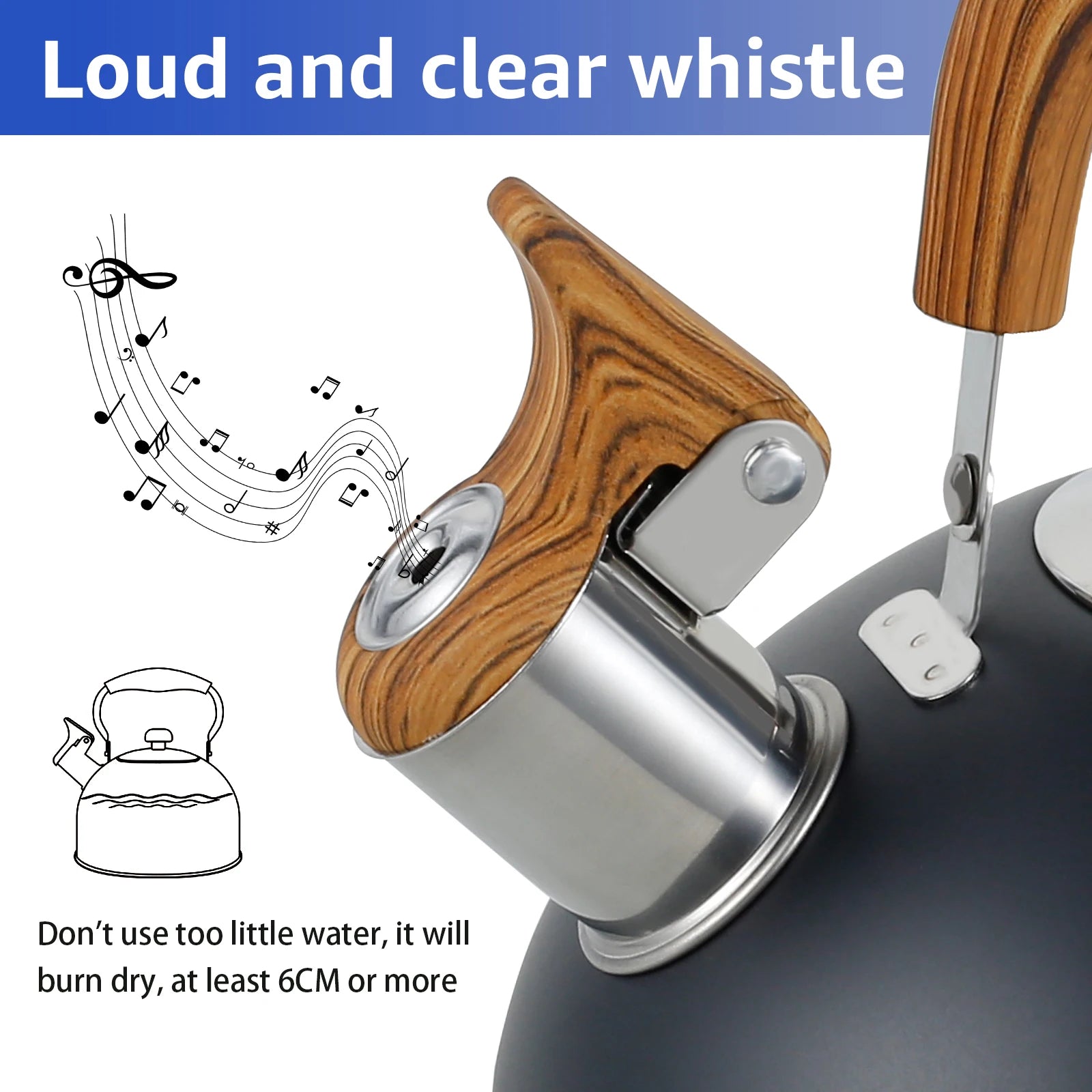 stovetop whistling kettle 2L brushed stainless — angle 2