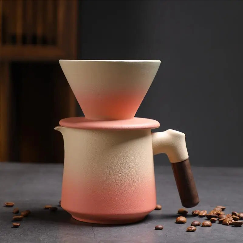 ceramic pour-over set dripper carafe 400ml — angle 4
