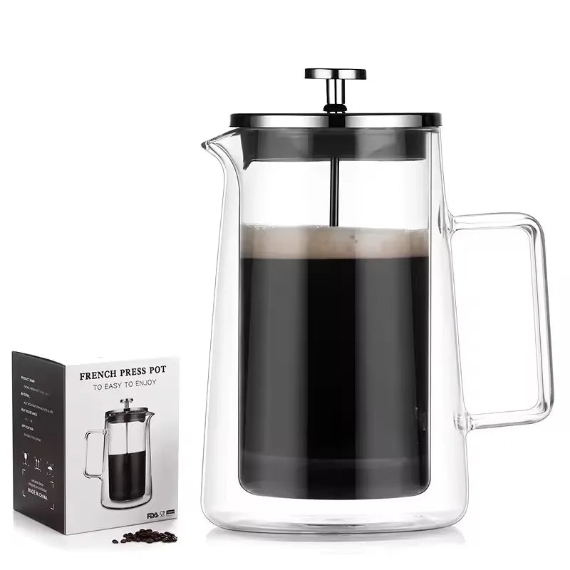 french press double-wall borosilicate 34oz — angle 2