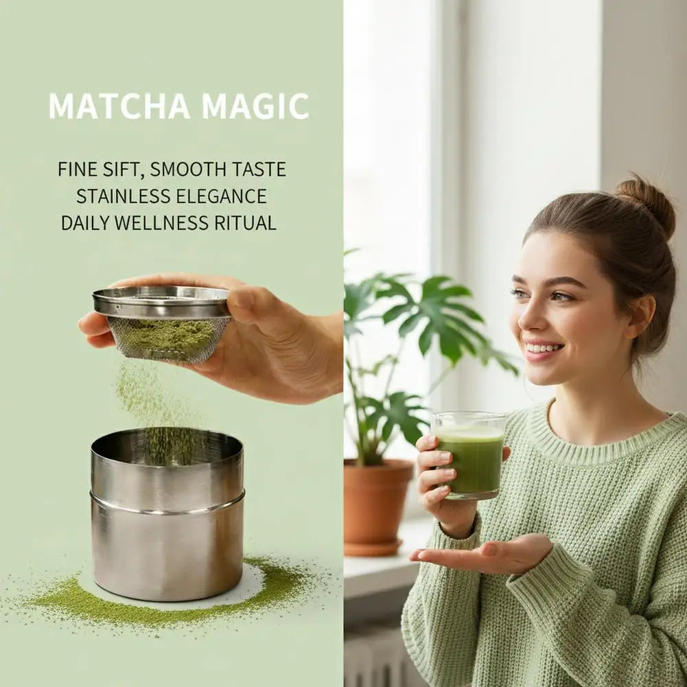 matcha storage canister stainless 100g — angle 5
