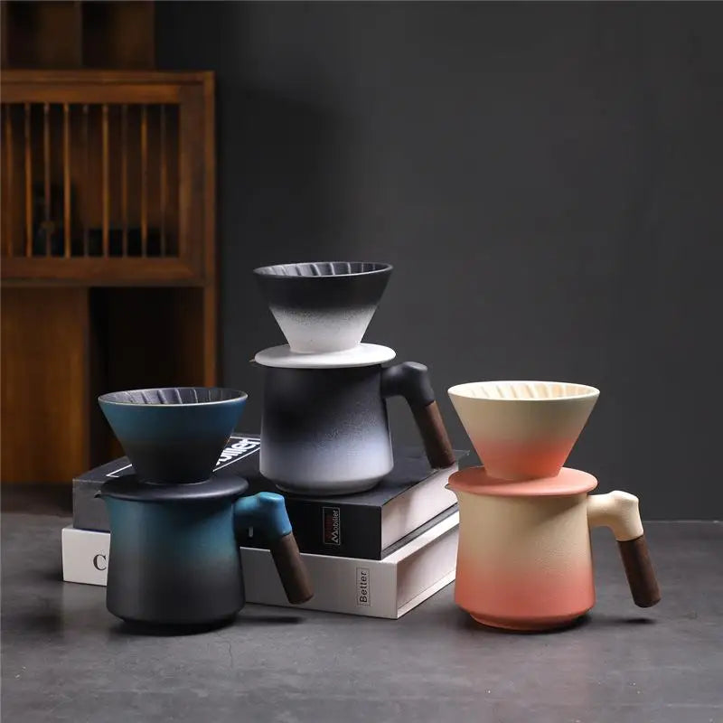 ceramic pour-over set dripper carafe 400ml — angle 1
