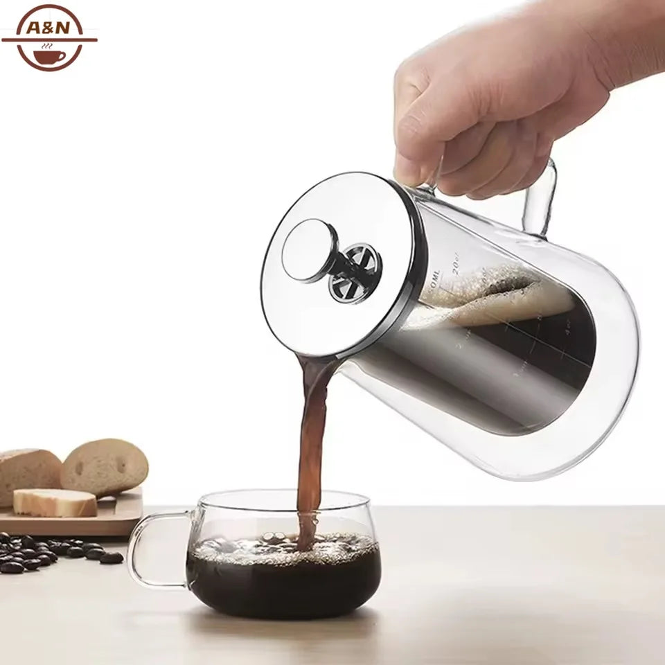 french press double-wall borosilicate 34oz — angle 1