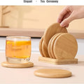 bamboo coasters set with holder — angle 1