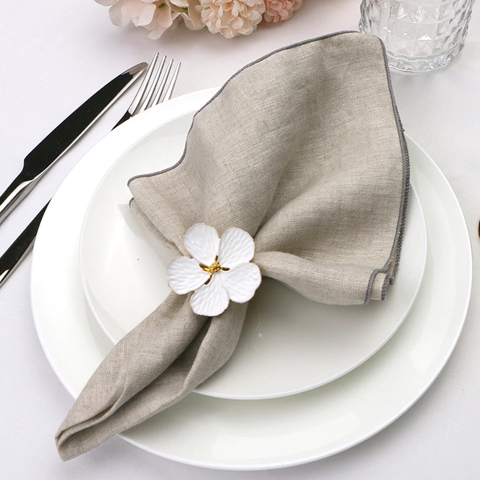 linen tea towels natural hemmed — angle 3