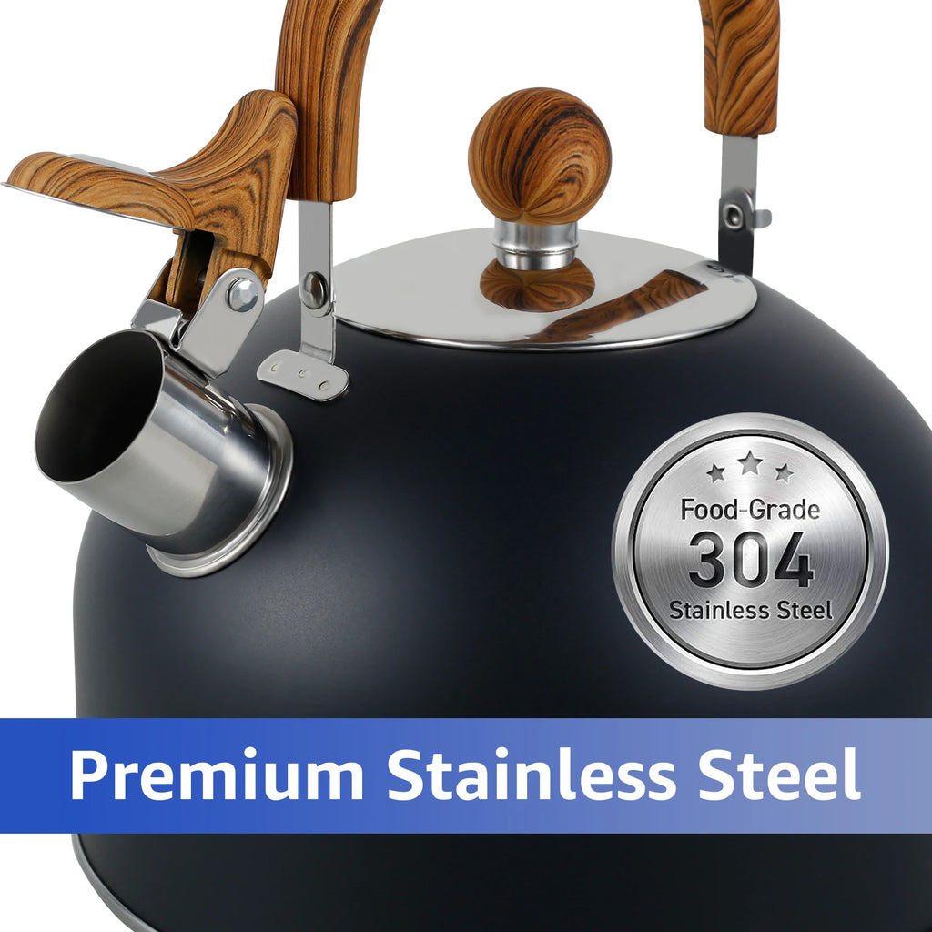 stovetop whistling kettle 2L brushed stainless — angle 4