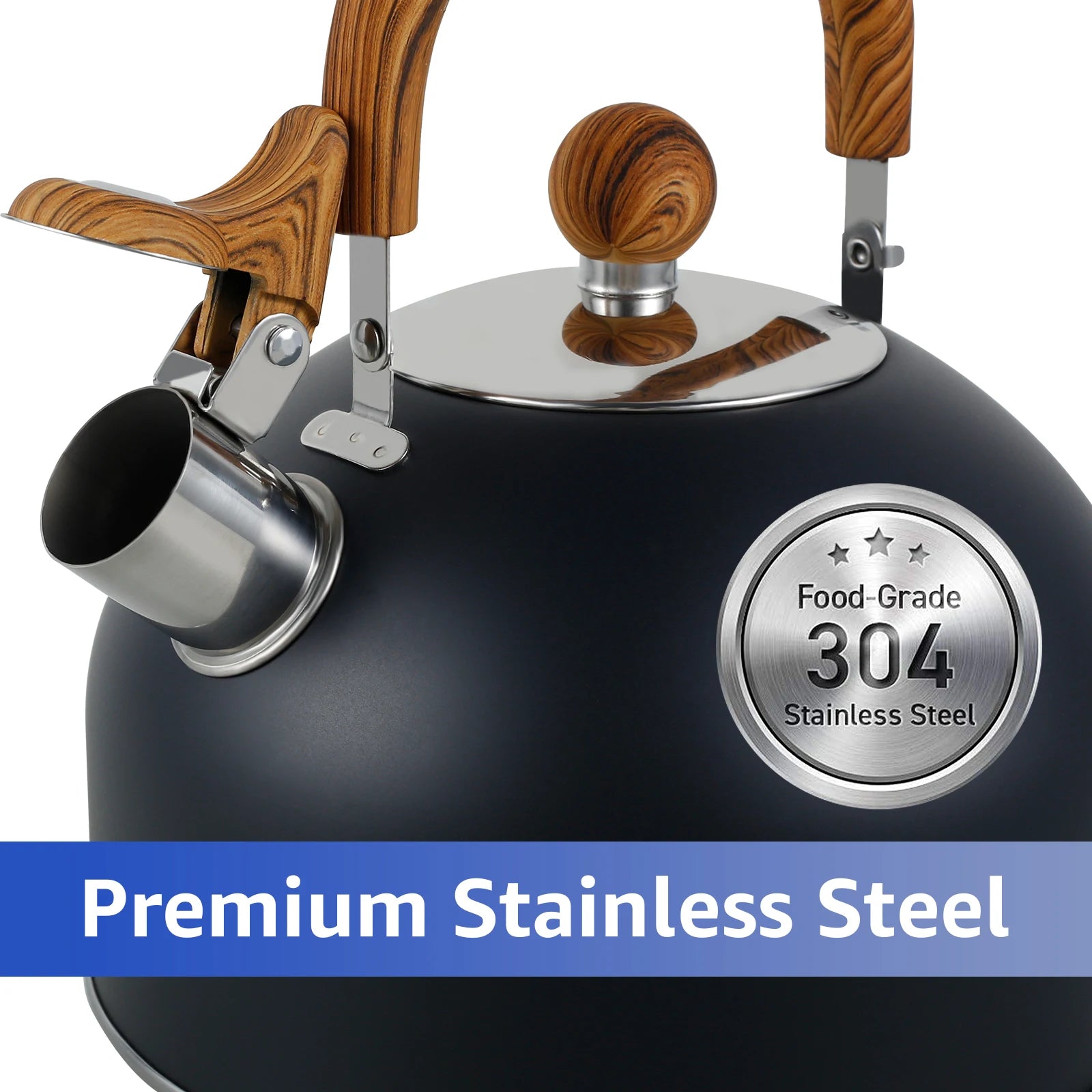 stovetop whistling kettle 2L brushed stainless — angle 4