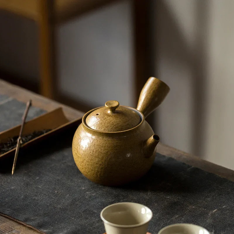 iron kyusu pourer side handle — angle 2