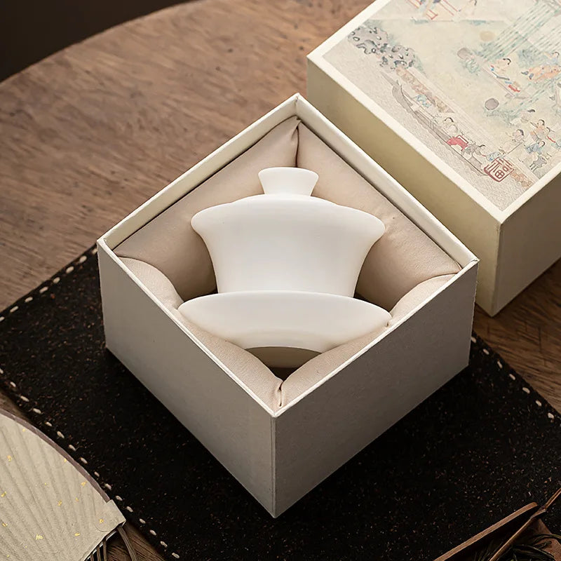 gaiwan white porcelain 150ml — angle 4