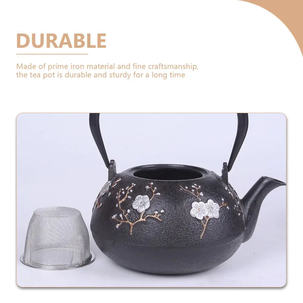 cast iron teapot tetsubin matte black 22oz — angle 5