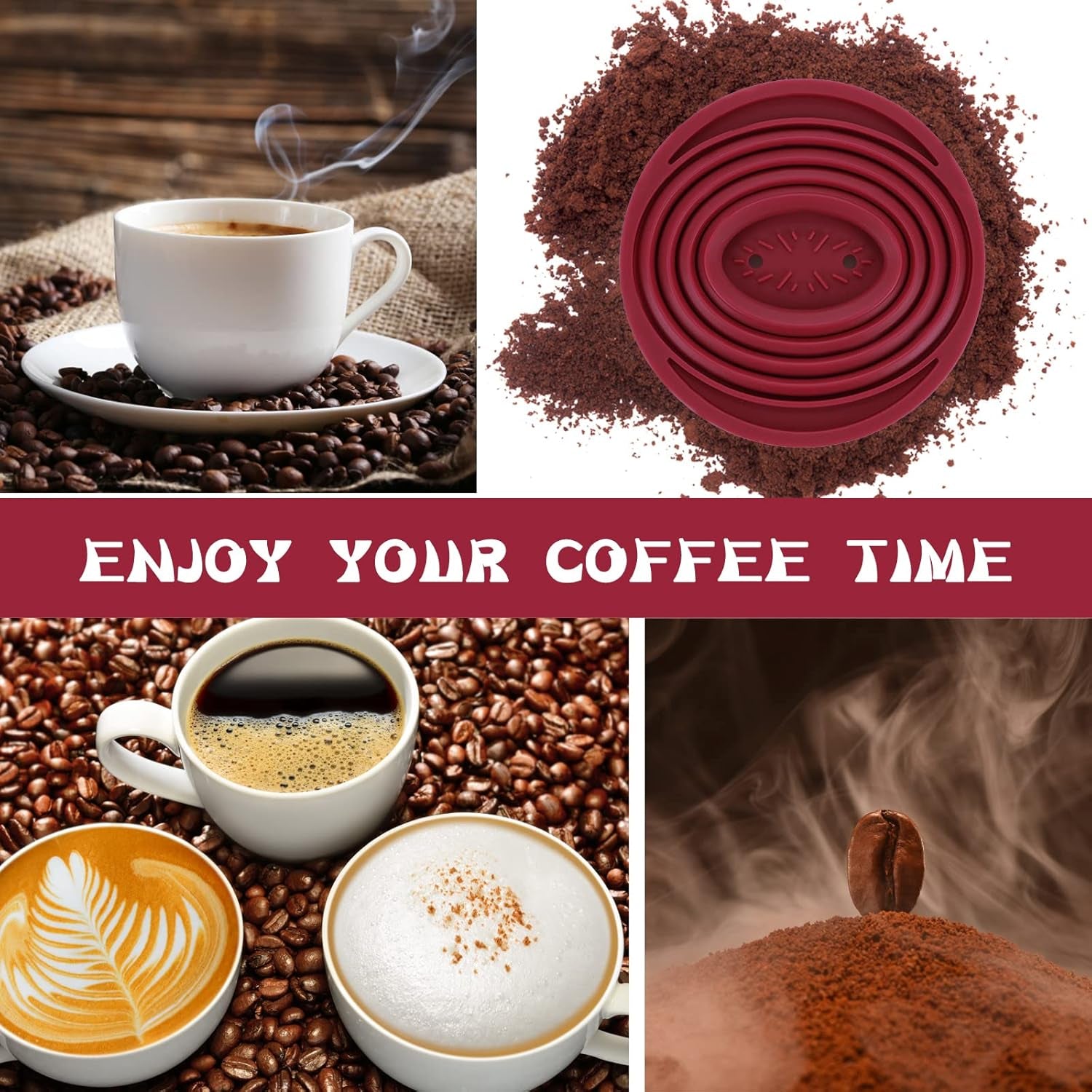 Pour over Coffee Dripper Foldable Travel Pour over Coffee Maker | Portable Camping Coffee Maker Reusable Silicone Pour over Coffee Filter for Backpacking Camping Home Office