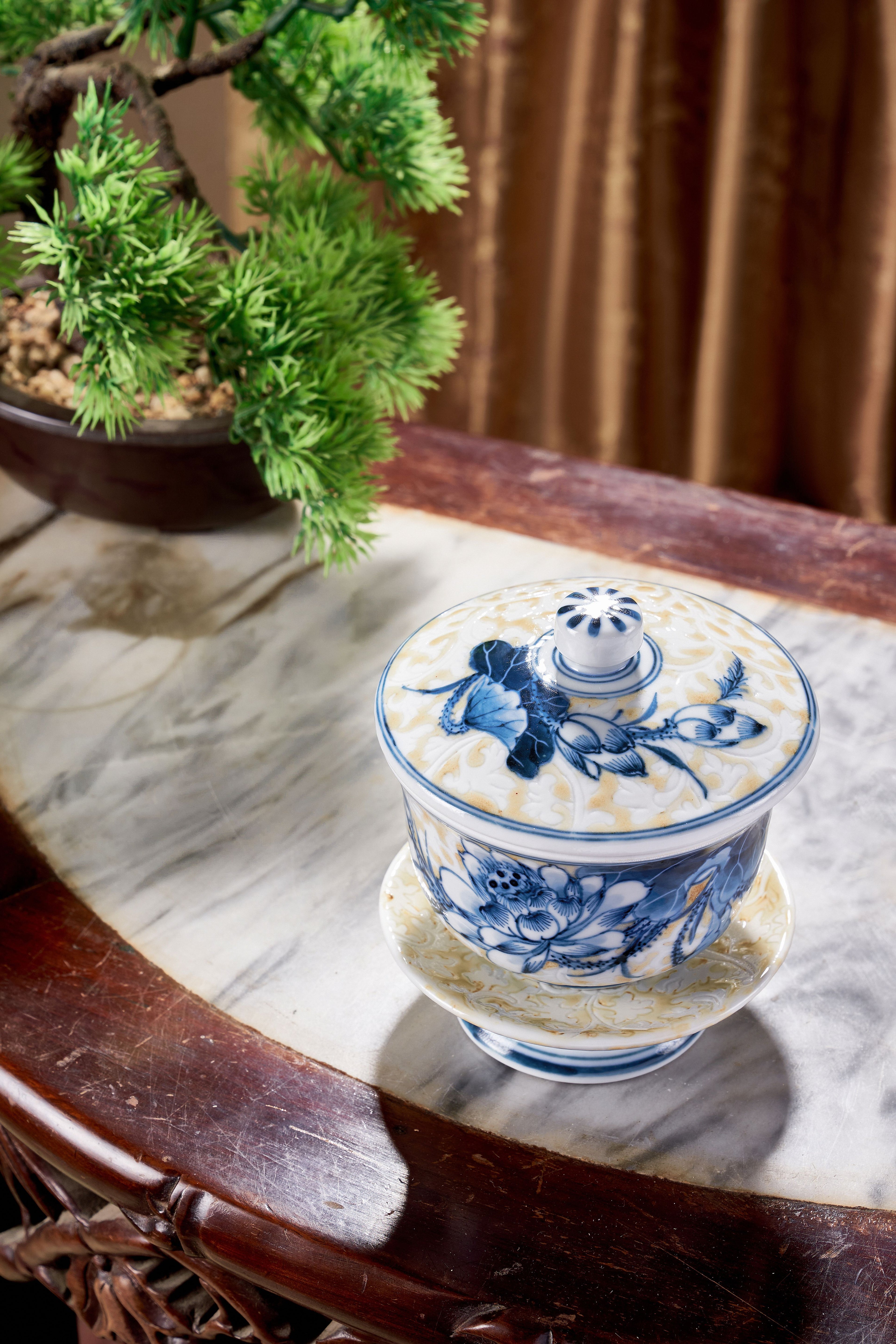 gaiwan, white porcelain 150ml lidded brewing cup