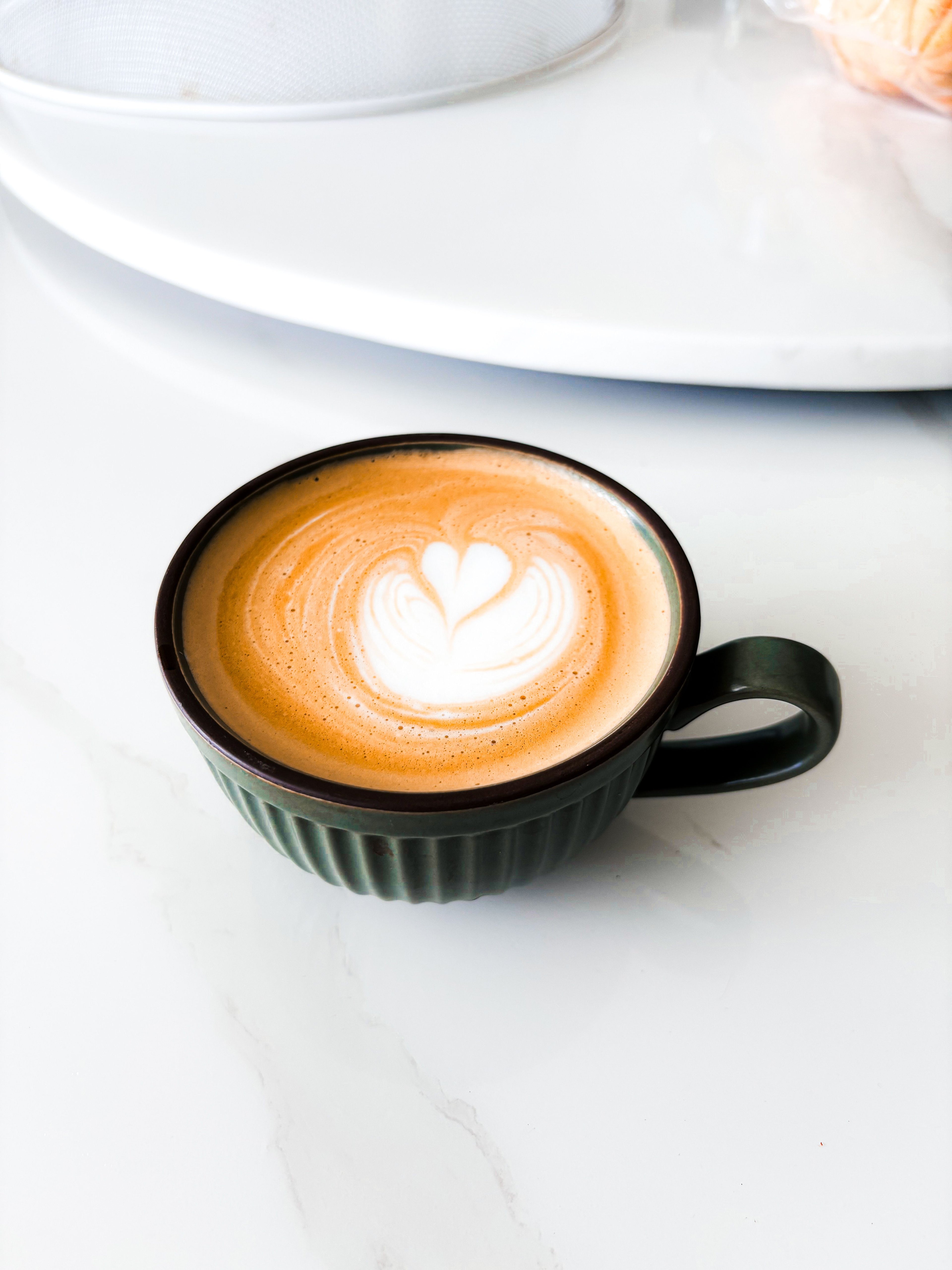 Latte cup and saucer — angle 4