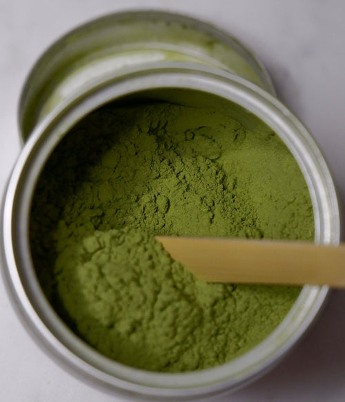 ceremonial matcha tin, black lacquer 50g airtight