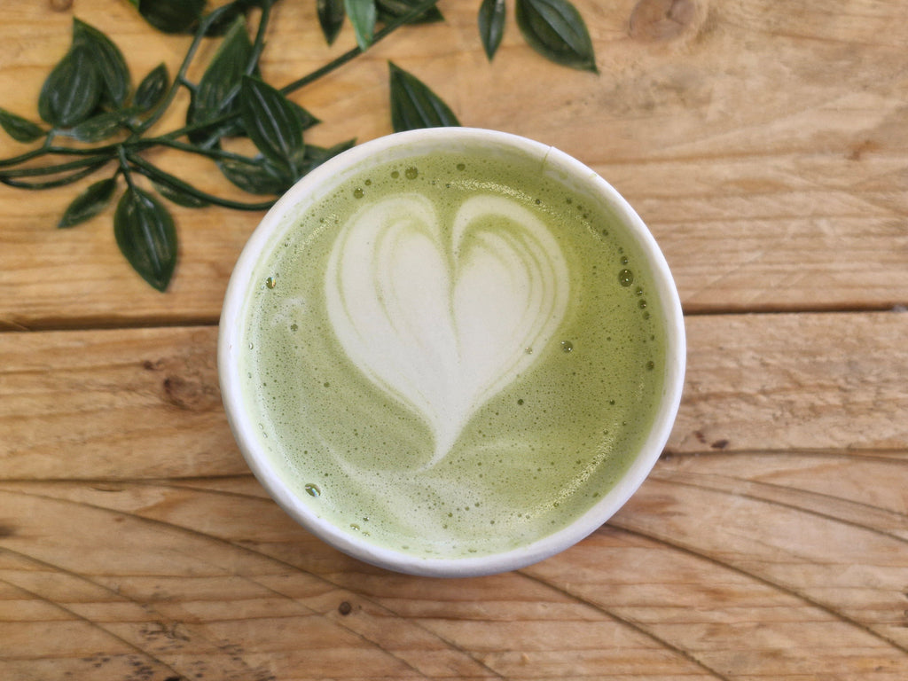 Matcha latte glass — angle 1