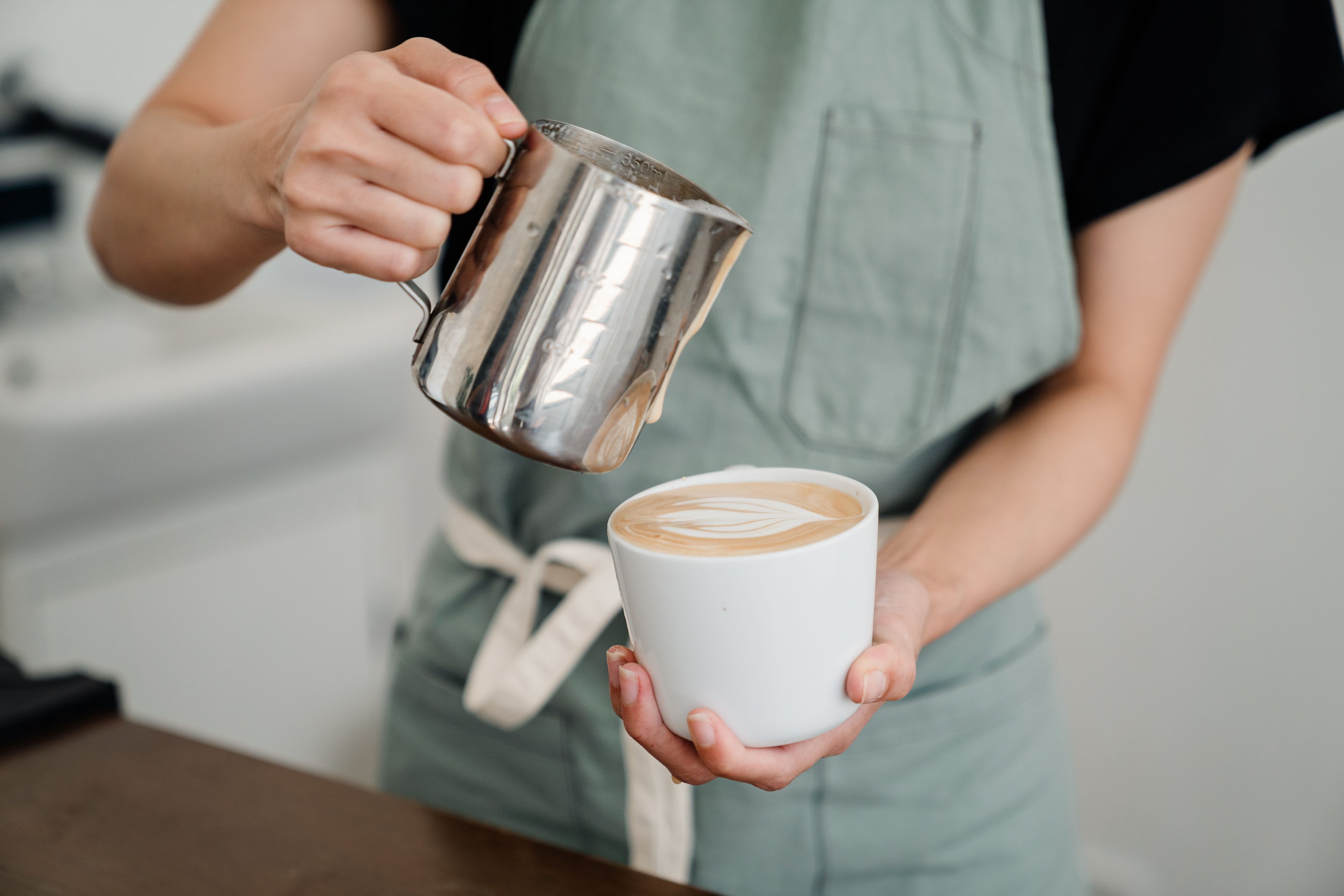 Latte cup and saucer — angle 2