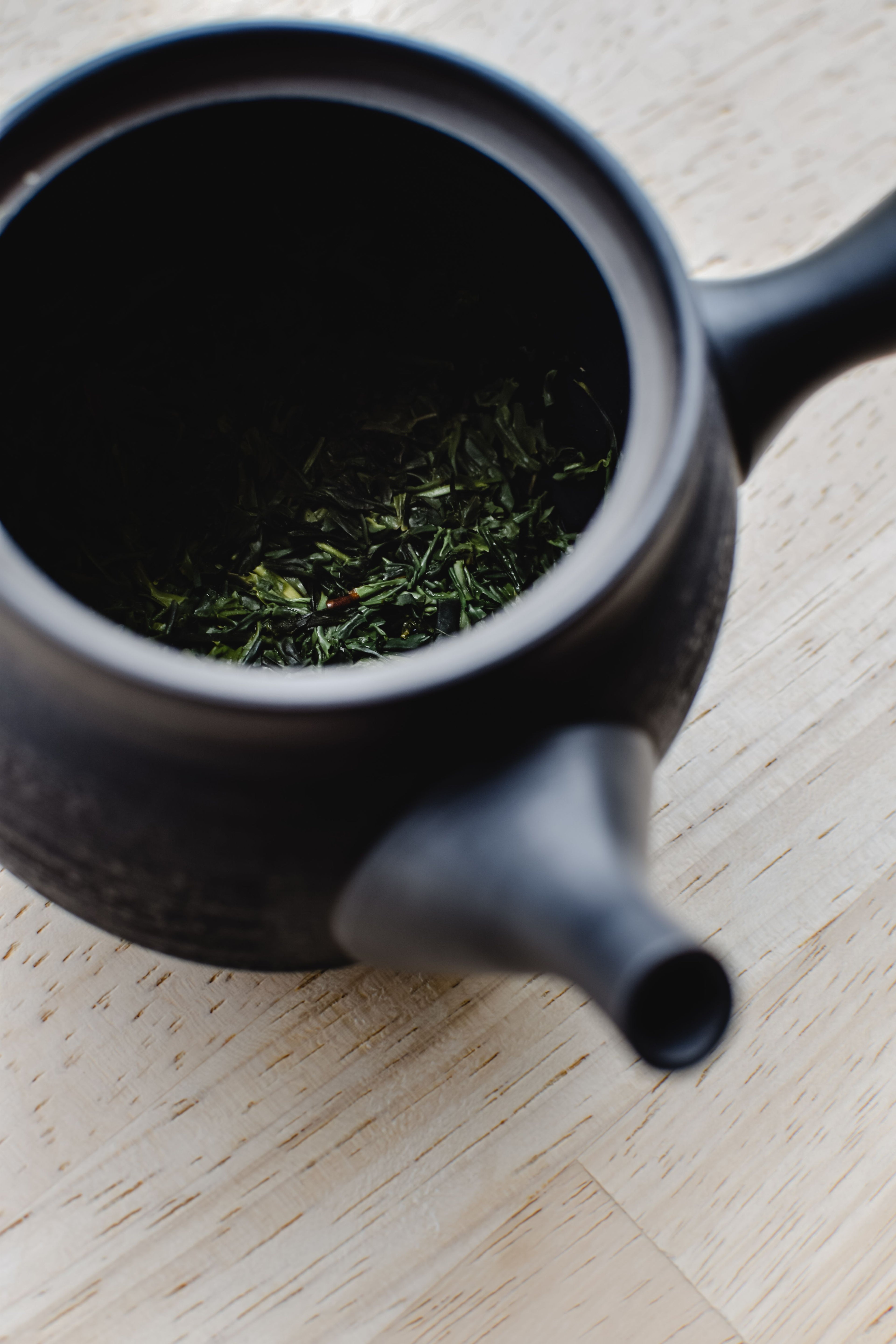iron kyusu pourer, matte black 500ml side-handle