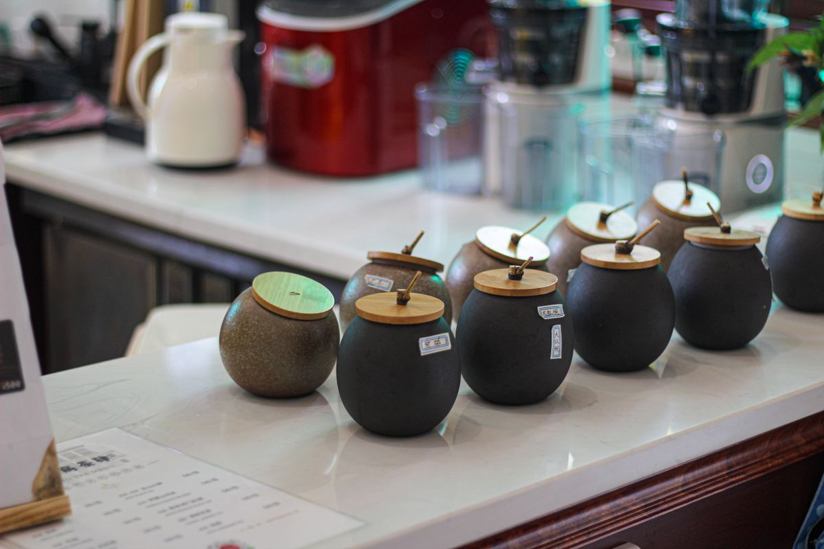 sand timer on tea board