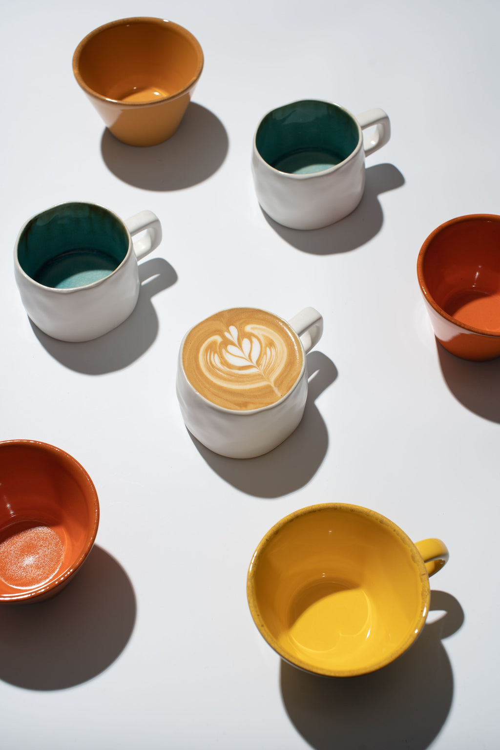 Latte cup and saucer — angle 3